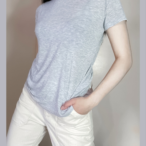 Zara Trafaluc Light Grey Melange Soft Tee - Picture 1 of 2
